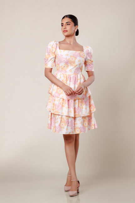 Peach Blossom Mini Dress